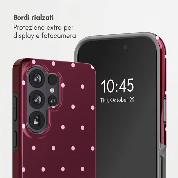 Selencia Cover posteriore Vivid con MagSafe Samsung Galaxy S26 Ultra - Happy Dots Burgundy