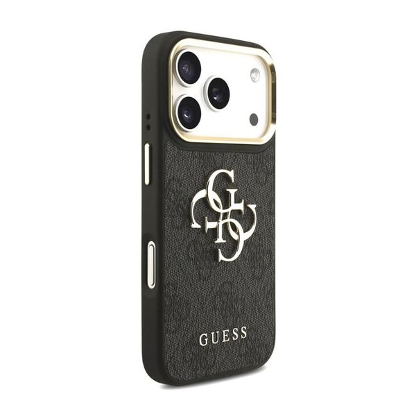 Guess Cover Posteriore con Logo 4G in Metallo Apple iPhone 18 Pro Max / 17 Pro Max - Black