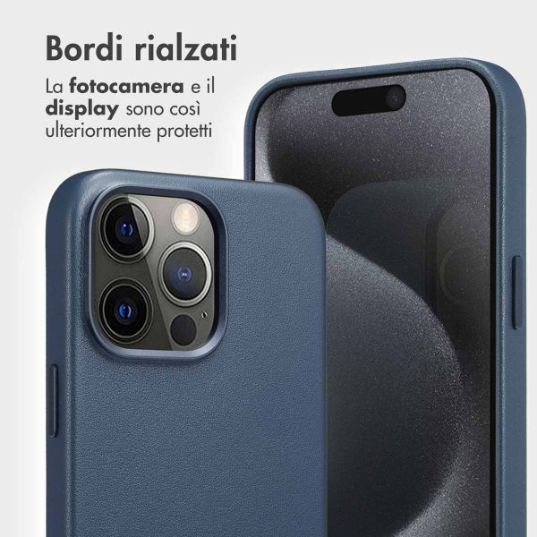 Accezz Cover in pelle 2 in 1 con MagSafe Apple iPhone 15 Pro Max - Nightfall Blue