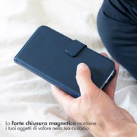 Selencia Cover a libro in vera pelle Samsung Galaxy S24 Plus - Blu scuro