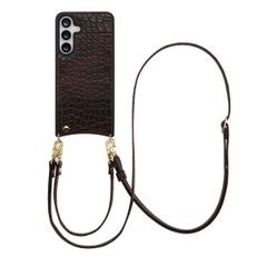 Selencia Cover per telefono Nova Croco con cordino e portacarte Samsung Galaxy S25 FE - Choco Brown