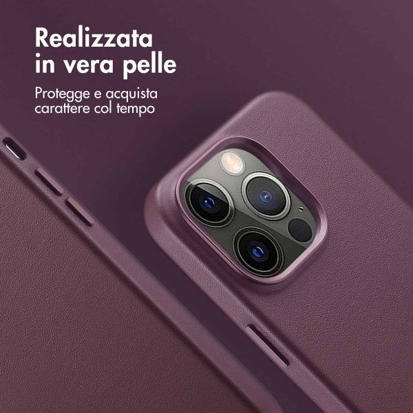 Accezz Cover in Pelle con MagSafe Apple iPhone 14 Pro - Heath Purple
