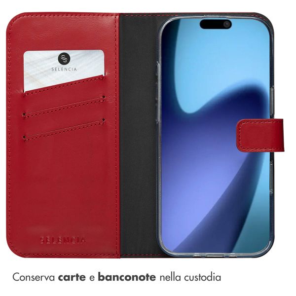 Selencia Cover a libro in vera pelle Apple iPhone Air - Rosso