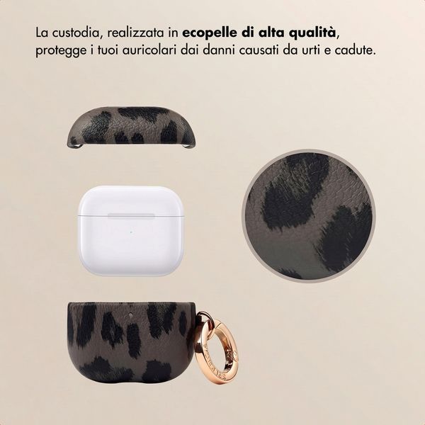 Selencia Cover Sabi stampa pantera  Apple Airpods 4 - Midnight Black