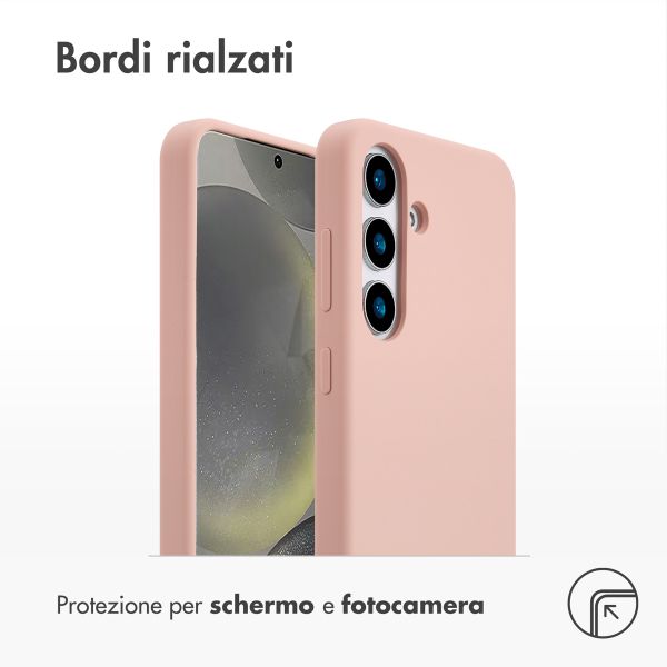 Accezz Cover in silicone liquido con MagSafe Samsung Galaxy S25 - Rosa