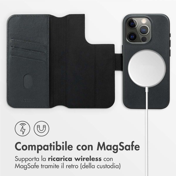 Accezz Cover in pelle 2 in 1 con MagSafe Apple iPhone 15 Pro - Onyx Black