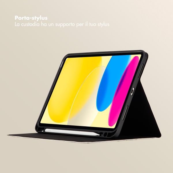 Selencia Libreria Sabi con stampa leopardata Apple iPad 11 (2025) 11 pollici A16 / iPad 10 (2022) 10.9 pollici - Soft Ivory