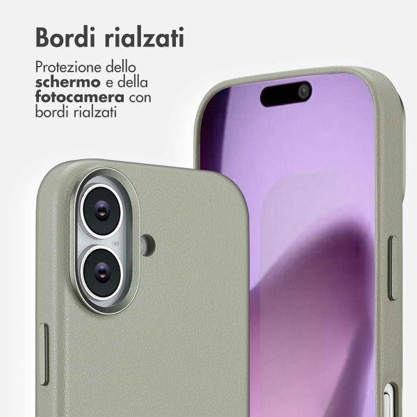 Accezz Cover in Pelle con MagSafe Apple iPhone 17 - Light Grey