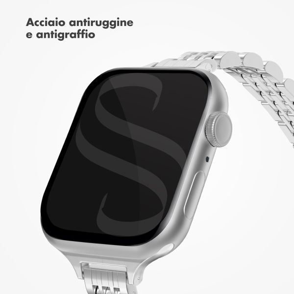 Selencia Cinturino sottile in acciaio ispirato a Jubilee Apple Watch | 38/40/41/42 mm - Argento