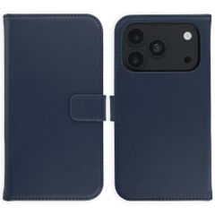 Selencia Cover a libro in vera pelle Apple iPhone 18 Pro / 17 Pro - Blu