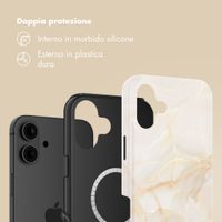 Selencia Cover posteriore Vivid con MagSafe Apple iPhone 16 - Golden Beige Marble
