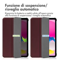 imoshion Cover a libro Trifold Apple iPad 11 (2025) 11 pollici A16 / iPad 10 (2022) 10.9 pollici - Bordeaux