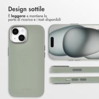 Accezz Cover in Pelle con MagSafe Apple iPhone 15 - Light Grey