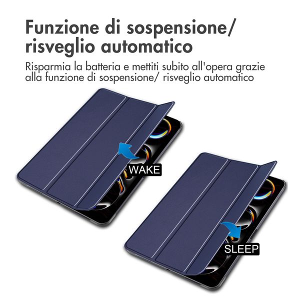 imoshion Cover a libro Trifold Apple iPad Pro 13 (2025) M5 / (2024) M4 - Blu scuro