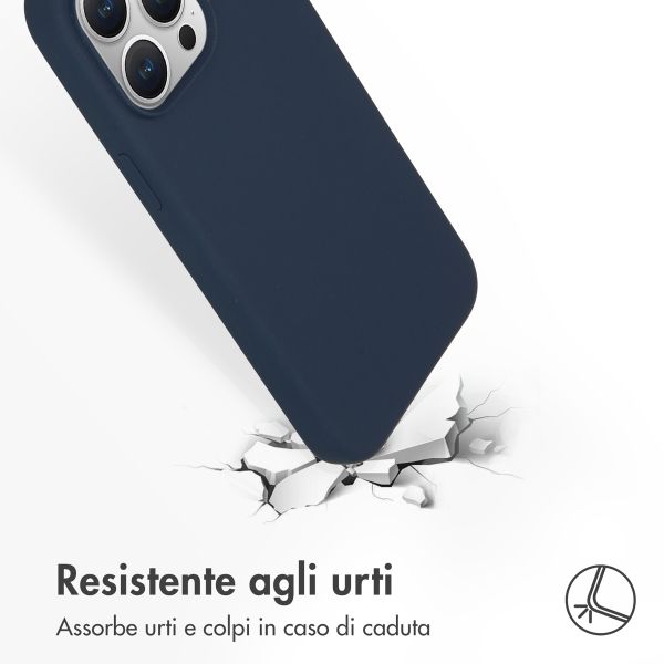 Accezz Cover in silicone liquido con MagSafe Apple iPhone 15 Pro Max - Blu scuro
