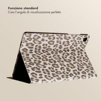 Selencia Libreria Sabi con stampa leopardata Samsung Galaxy Tab A11 Plus - Soft Ivory