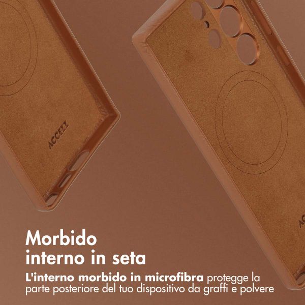 Accezz Cover in Pelle con MagSafe Samsung Galaxy S24 Ultra - Sienna Brown