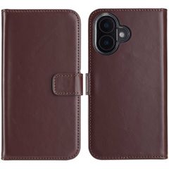 Selencia Cover a libro in vera pelle Apple iPhone 16 - Marrone
