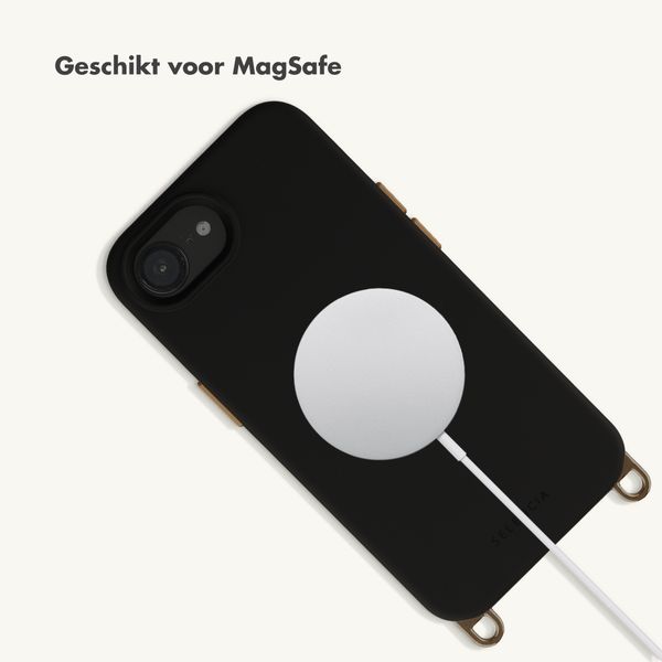 Selencia Rivièra MagSafe Backcover met afneembare haakjes Apple iPhone 17e / 16e - Velvet Black