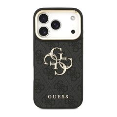 Guess Cover Posteriore con Logo 4G in Metallo Apple iPhone 18 Pro / 17 Pro - Black
