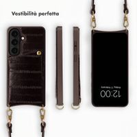 Selencia Nova cover posteriore in vera pelle con portacarte Samsung Galaxy S26 - Dark Chocolate