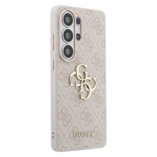 Guess Cover Posteriore con Logo 4G in Metallo Samsung Galaxy S26 Ultra - Rosa