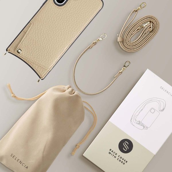 Selencia Cover per telefono Nova con cordino e portacarte Samsung Galaxy A36 / A56 - Beige