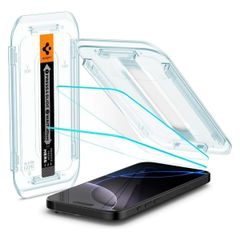 Spigen Vetro temperato GLAStR EZ Fit, confezione da 2 + Applicatore Apple iPhone 17 / 17 Pro / 16 Pro