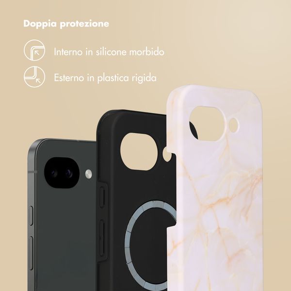 Selencia Cover posteriore Vivid con MagSafe Google Pixel 10a - Golden Beige Marble