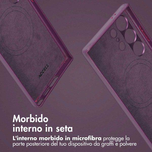 Accezz Cover in pelle 2 in 1 con MagSafe Samsung Galaxy S24 Ultra - Heath Purple