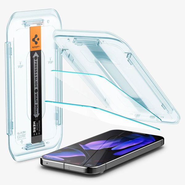 Spigen Vetro temperato GLAStR EZ Fit, confezione da 2 + Applicatore Google Pixel 9 Pro XL / 10 Pro XL