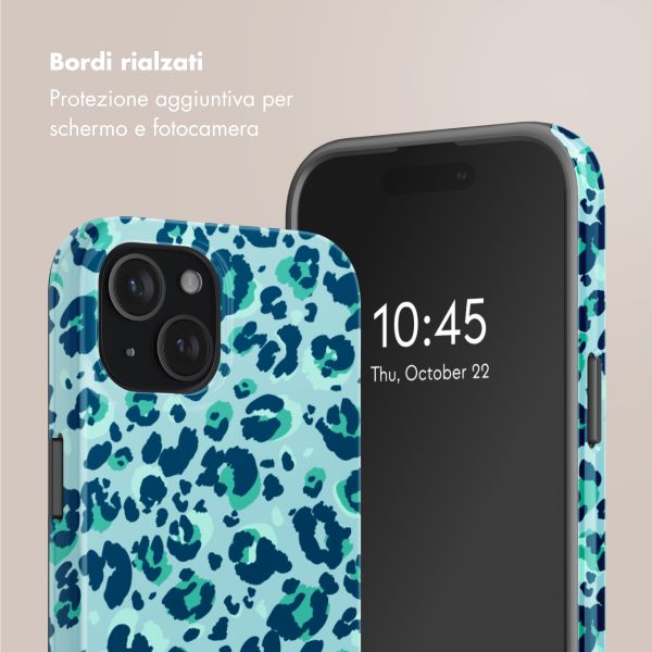 Selencia Cover posteriore Vivid con MagSafe Apple iPhone 15 - Wild Spots Light Blue