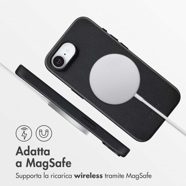 Accezz Cover in Pelle con MagSafe Apple iPhone 17e / 16e - Onyx Black