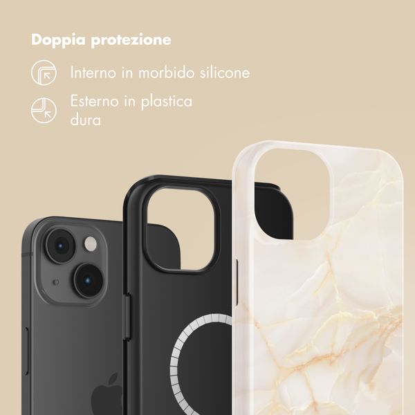 Selencia Cover posteriore Vivid con MagSafe Apple iPhone 14 - Golden Beige Marble