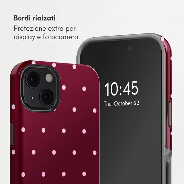 Selencia Cover posteriore Vivid con MagSafe Apple iPhone 13 - Happy Dots Burgundy