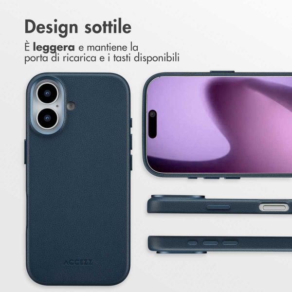 Accezz Cover in Pelle con MagSafe Apple iPhone 17 - Nightfall Blue