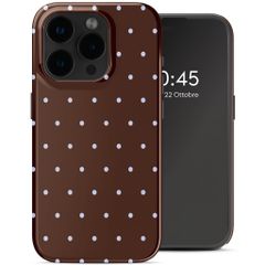 Selencia Cover posteriore Vivid con MagSafe Apple iPhone 15 Pro - Happy Dots Chocolate