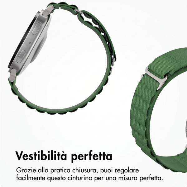 Accezz Cinturino in nylon Alpine Samsung Galaxy Watch 9 (40/44mm) / Watch 8 (40/44mm) / Classic (46mm) - Olive Green