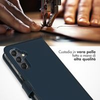 Selencia Cover a libro in vera pelle Samsung Galaxy A25 (5G) - Blu