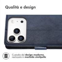 imoshion Cover a libro di Lusso Apple iPhone 18 Pro Max / 17 Pro Max - Blu scuro