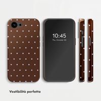 Selencia Cover posteriore Vivid con MagSafe Apple iPhone 17e / 16e - Happy Dots Chocolate