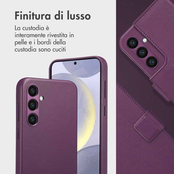 Accezz Cover in pelle 2 in 1 con MagSafe Samsung Galaxy S24 Plus - Heath Purple