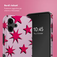 Selencia Cover posteriore Vivid con MagSafe Apple iPhone 16 - Stars Rubine Red Light Pink