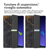 imoshion Cover Trifold Design Samsung Galaxy Tab S10 Ultra / Tab S9 Ultra - Black Marble