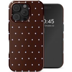 Selencia Cover posteriore Vivid con MagSafe Apple iPhone 16 Pro Max - Happy Dots Chocolate