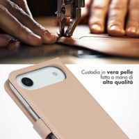 Selencia Cover a libro in vera pelle Apple iPhone Air - Dusty Pink