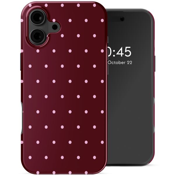 Selencia Vivid Backcover Apple iPhone 16 - Happy Dots Burgundy