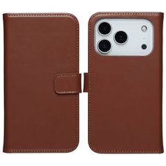 Selencia Cover a libro in vera pelle Apple iPhone 17 Pro Max - Marrone chiaro