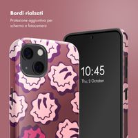 Selencia Cover posteriore Vivid con MagSafe Apple iPhone 13 - Wavy Smiley Pink