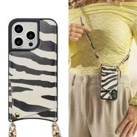 Selencia Cover per telefono Nova con cordino e portacarte Apple iPhone 14 Pro - Zazzy Zebra
